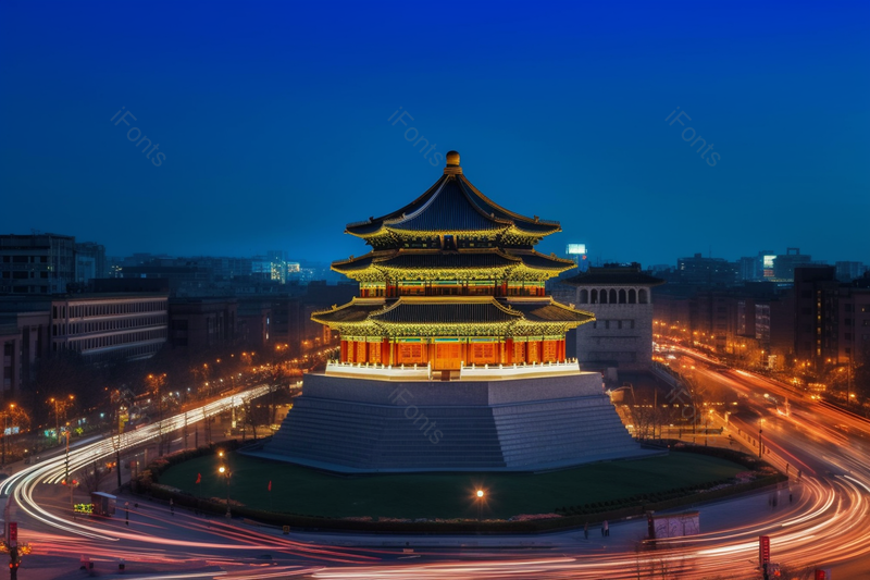 城市景观地标景点西安钟楼,高清,摄影图,摄影图片,图片大全,摄影图免费下载